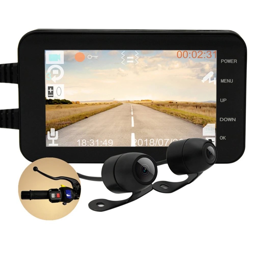 2019 Горячая Распродажа Новый 4 &quot1080 P (передний)/720 (задний) WiFi мотоцикл DVR Вождение