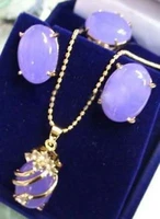 charming alexandrite natural stone pendant necklace earring ring set aaa style 100 noble fine jewe