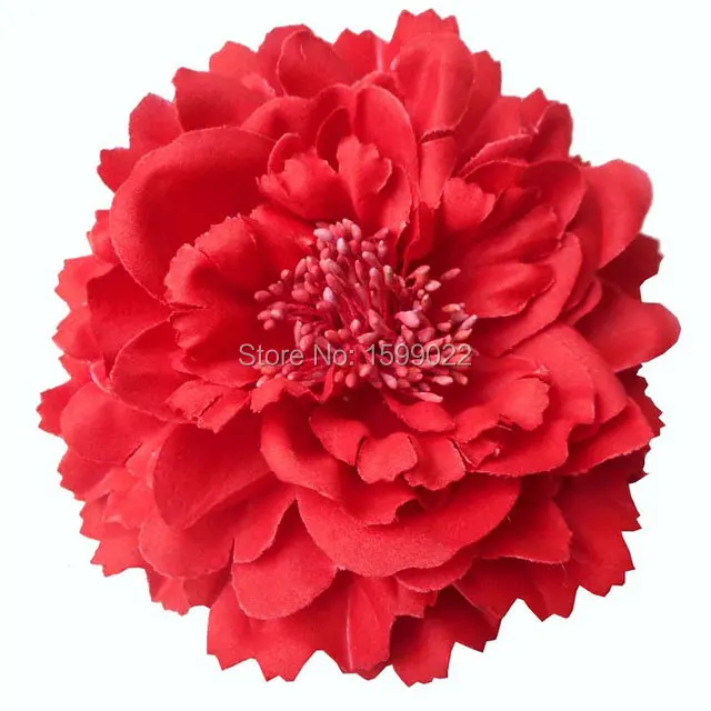 

3pcs/lot Artificial Fabric Peony Flower Hairgrips Hairwear Red Hawaii Party Head Accessories Brooch pin Women Bohemian Headdress