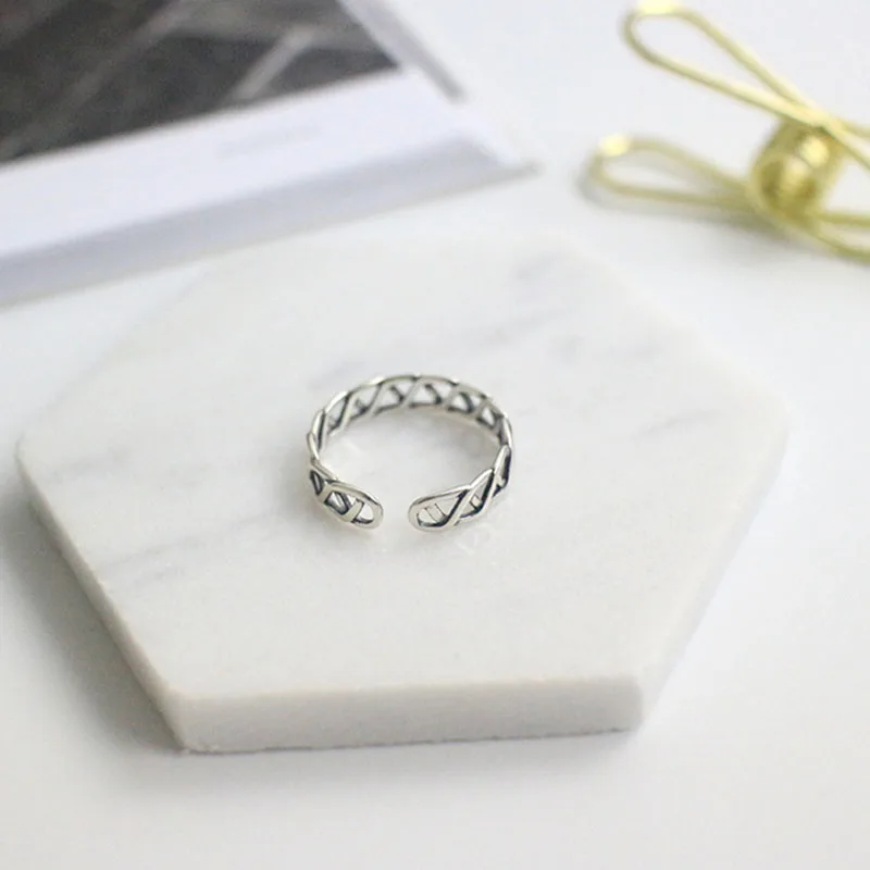 S925 Silver Hollow Net Rings For Women Male Trendy Rock Punk Biker Bands Finger Jewelry | Украшения и аксессуары