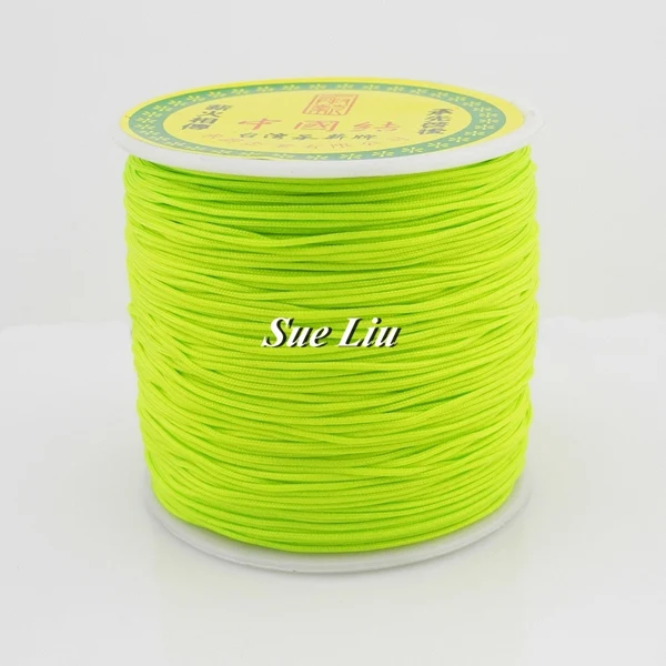 Neon Green F231 0,8 мм 49-цвет нейлоновый шнур нить китайский узел макраме шнур браслет плетеный шнур кисточки вышивка бисером нить-100 м/катушка - Цвет: Neon Green F231