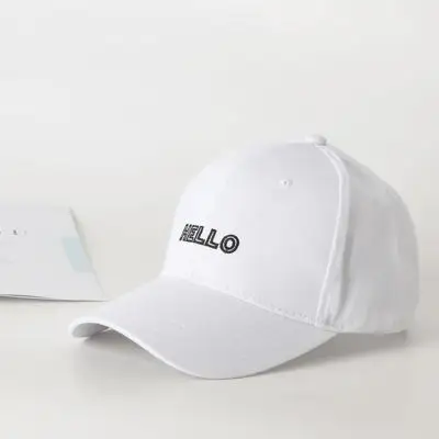 COKK Женская кепка Snapback с надписью Hello K Pop хлопковые бейсбольные шапки для женщин мужчин шляпа папы костяная Мужская Новая летняя хип-хоп кепка s - Цвет: Белый