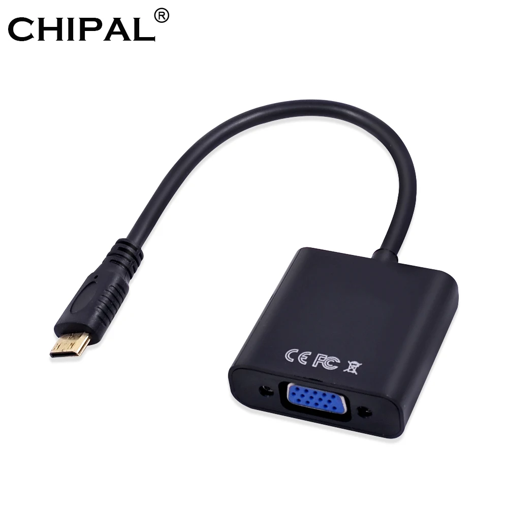 Переходник CHIPAL MINI HDMI на VGA переходник с папа мама кабель преобразователя для ПК
