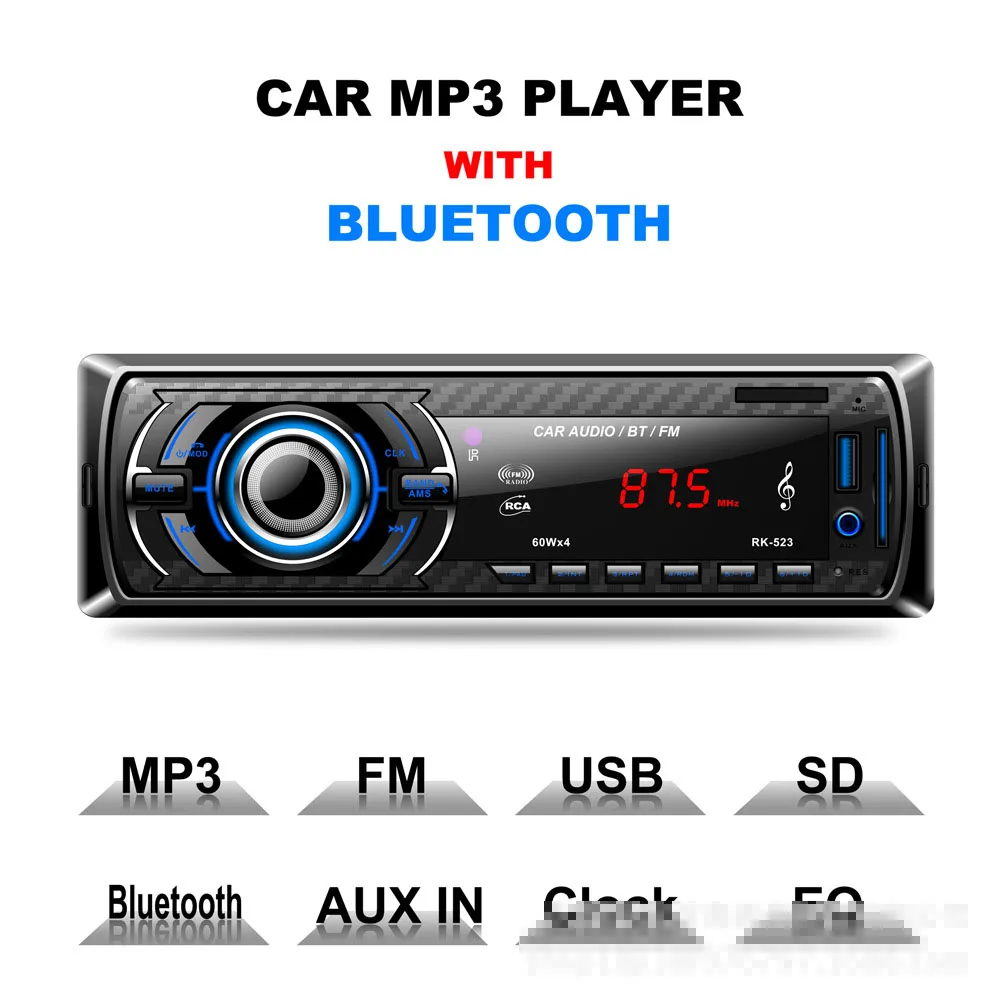 

Car Radio Stereo Audio MP3 Player 12V In-dash Single 1 Din FM Receiver Aux Receiver USB SD with Remote Control