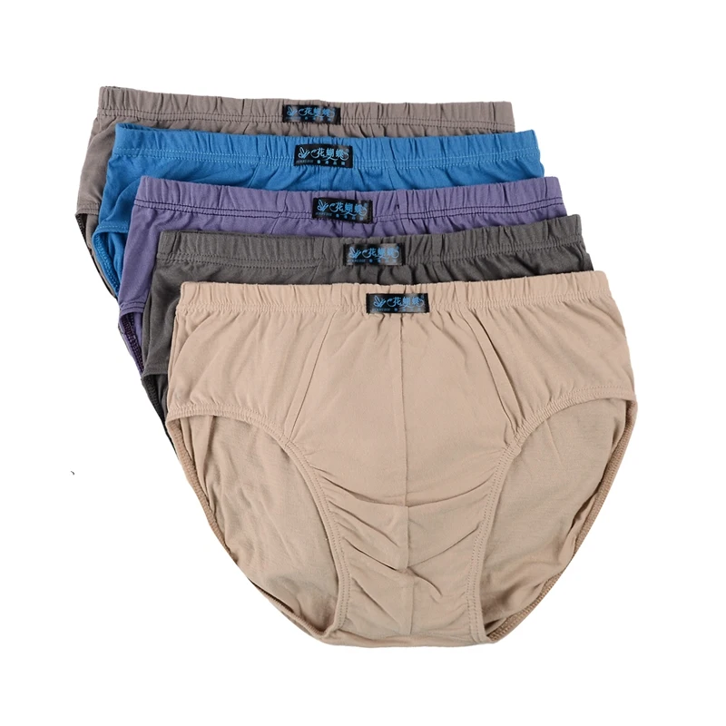 Трусы мужские большого размера 100% хлопок 5 шт./лот удобное нижнее белье