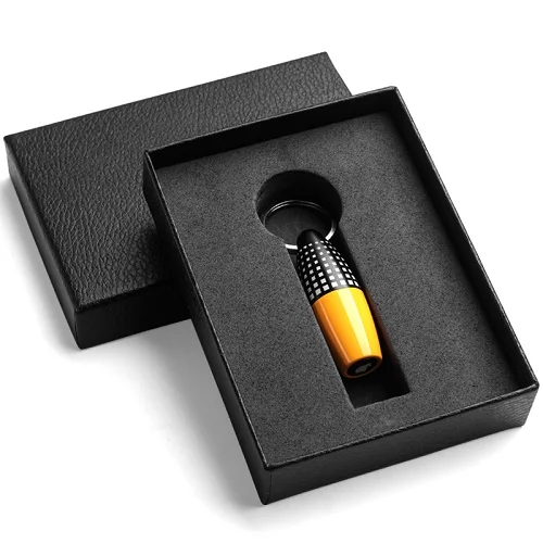 COHIBA дырокол для сигар съемный мини-дырокол для сигар резак, портативный с круглой пряжкой - Цвет: with box