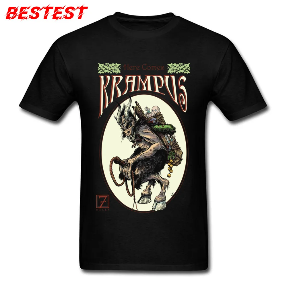 Крутая Мужская футболка бежевая здесь поставляется Krampus 100% хлопок футболки