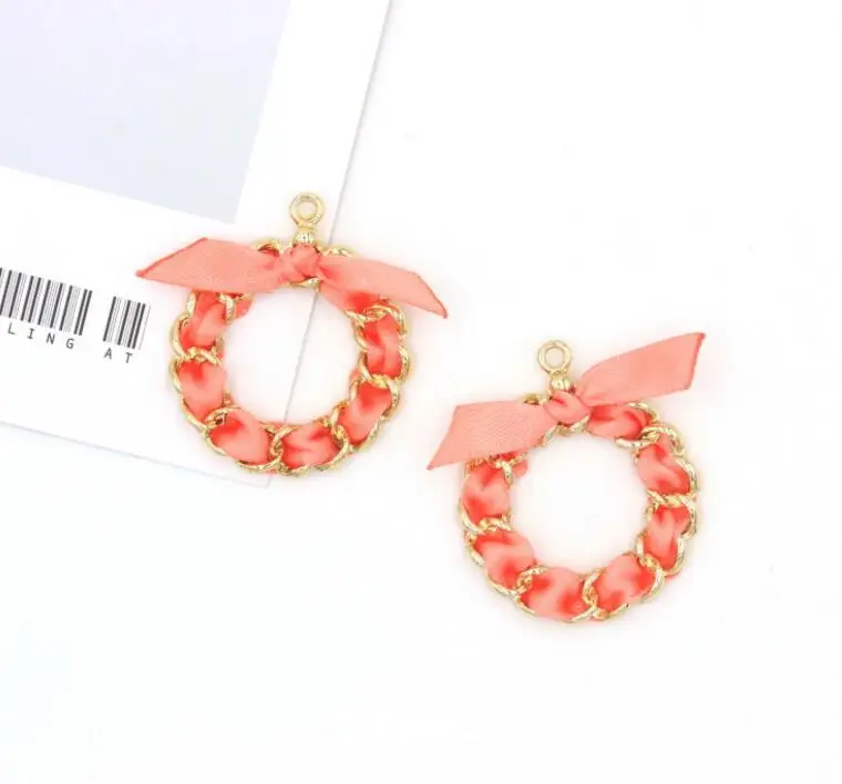 10pcs DIY Alloy Jewelry Accessories Ring Ribbon Wreath Pendant Necklace Headdress Bow Personality Ornament |