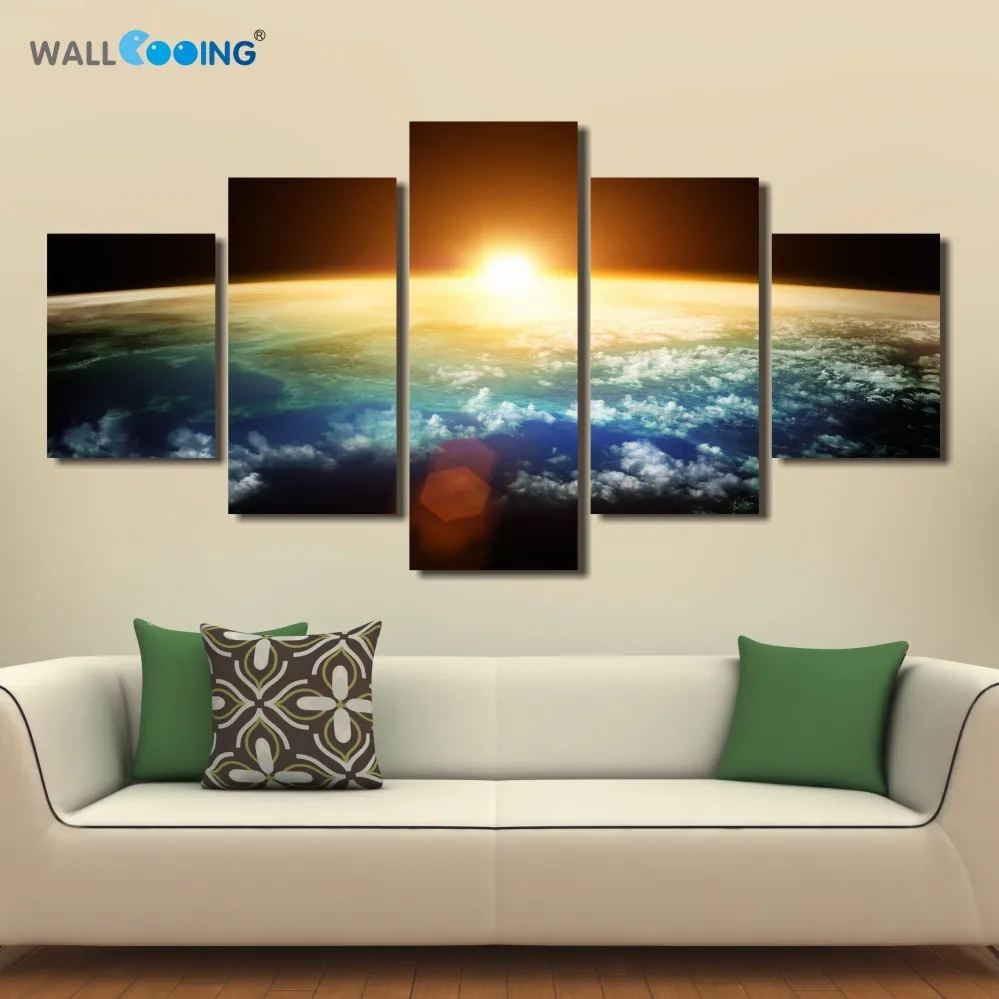 5 шт. настенные панели 5d с рисунком восхода солнца|home decor wall|decor homehome decorating art deco style |