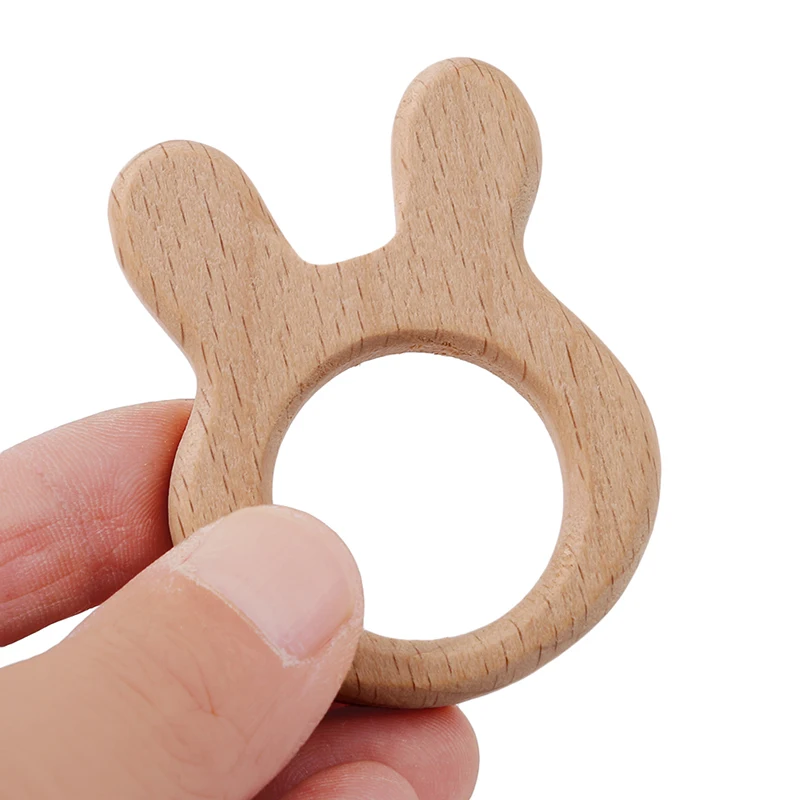 

BPA FREE Natural Wood Teether Cartoon Animal Shape Wooden Baby Teether Toy Safe Newborn Kids Teething Toys Baby Shower Gift