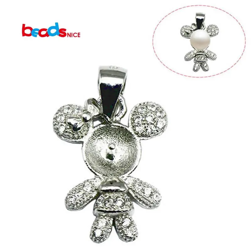 

Beadsnice 925 серебряная бижутерия, Подвески, Кулоны для бусин ожерелье Подвески фурнитура ID30751