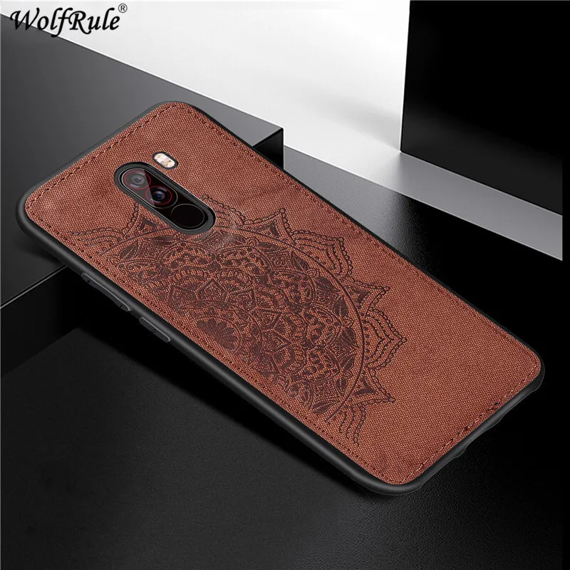 

Cover For Xiaomi Pocophone F1 Hard Phone Case For Xiaomi Poco F1 Shcokproof Soft TPU Fabric Texture Cover For Xiomi Pocophone F1