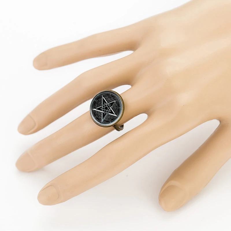 Ювелирные изделия SUTEYI регулируемые кольца в виде черной пятиконечной звезды 3