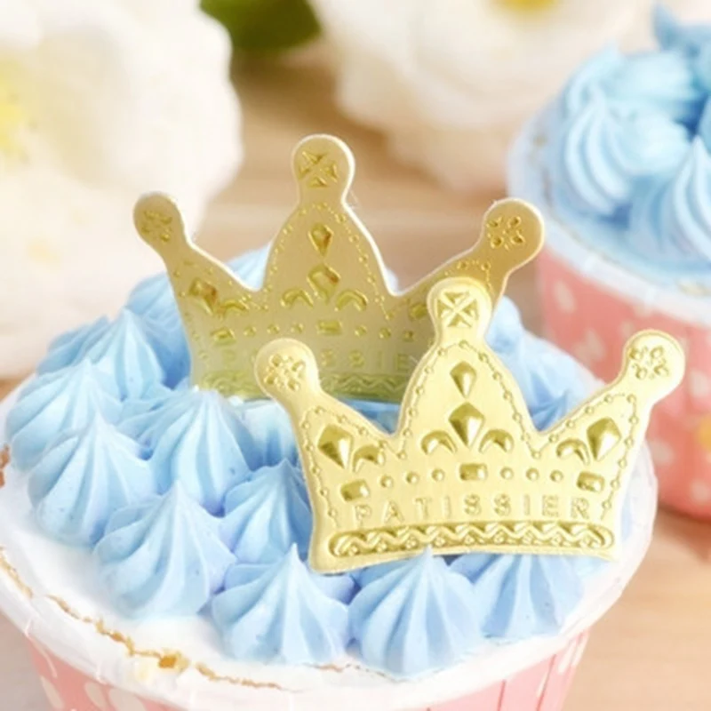 50 шт./лот украшения для торта в виде Золотой короны дня рождения кондитерских