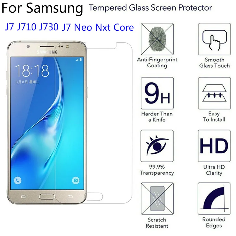 Закаленное стекло 9H 0 26 мм для Samsung Galaxy J7 Neo Core Duos Nxt J701F Защитное экрана 2016 2017 J730