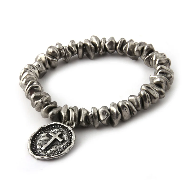 Женский браслет с бусинами NeeFuWoFu винтажный из цинкового сплава металлическими
