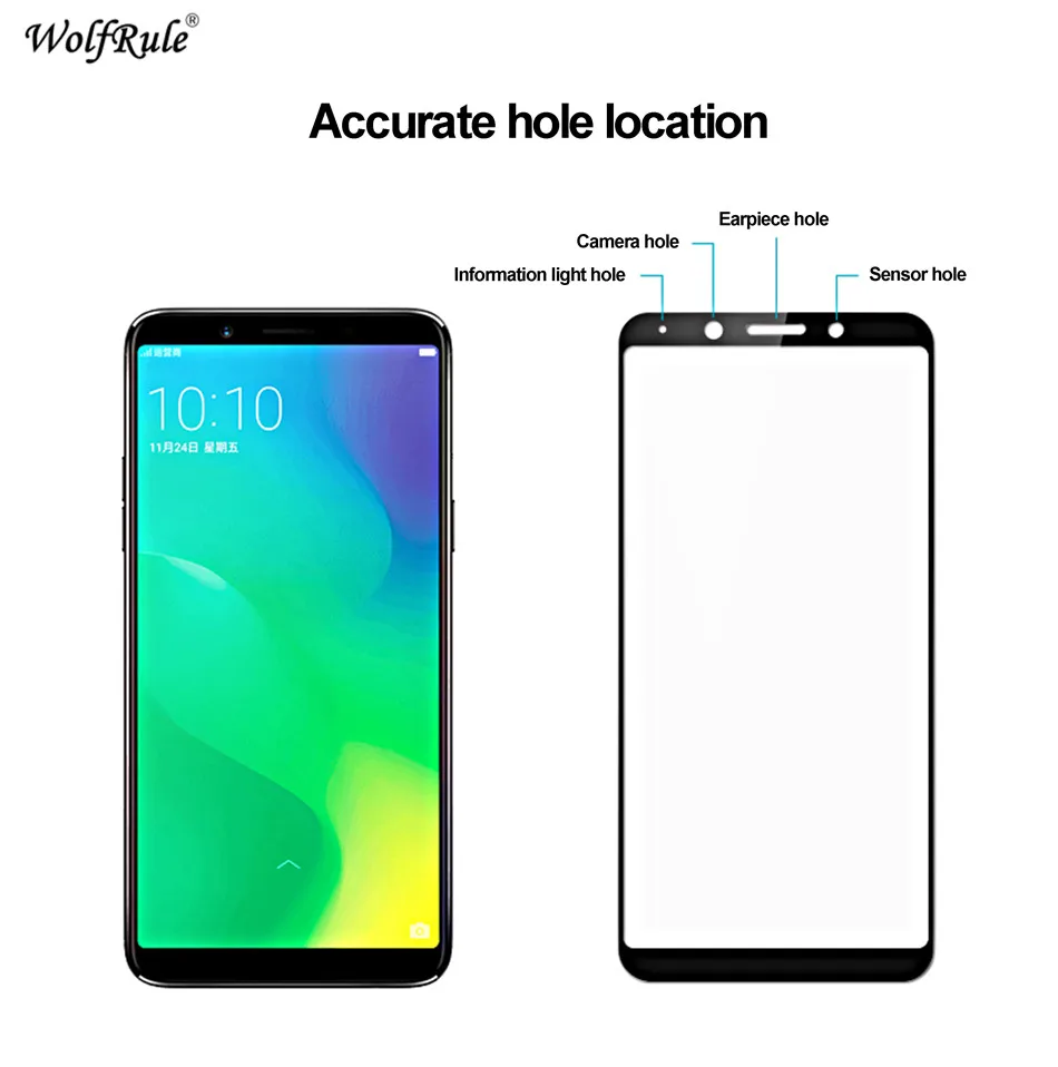 

Защитное стекло для экрана OPPO A79, закаленное стекло для OPPO A79, полное покрытие для телефона OPPO A79, плёнка WolfRule