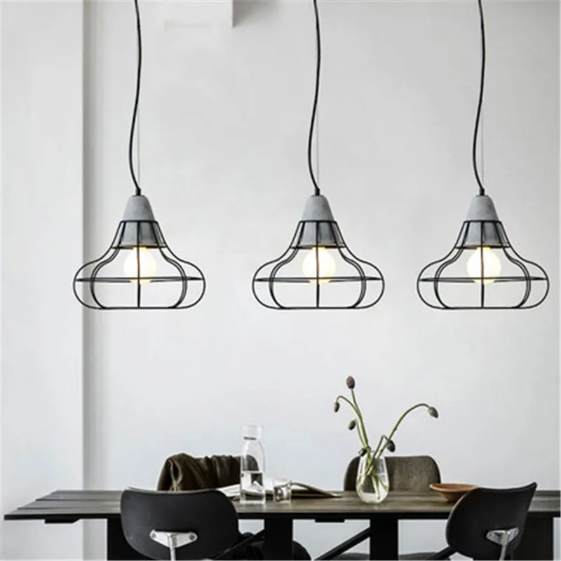 Industrial Vintage LED Pendant Light Iron Cement Hanging Lamp Loft Deco Home Lighting Antique Droplight Fixtures | Освещение