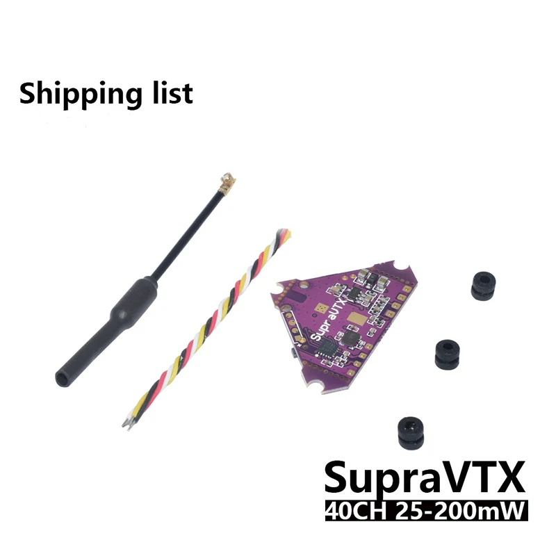 Передатчик Supra-VTX 5 8G 40CH 25 мВт 100 200 OSD Регулируемый для матового гоночного
