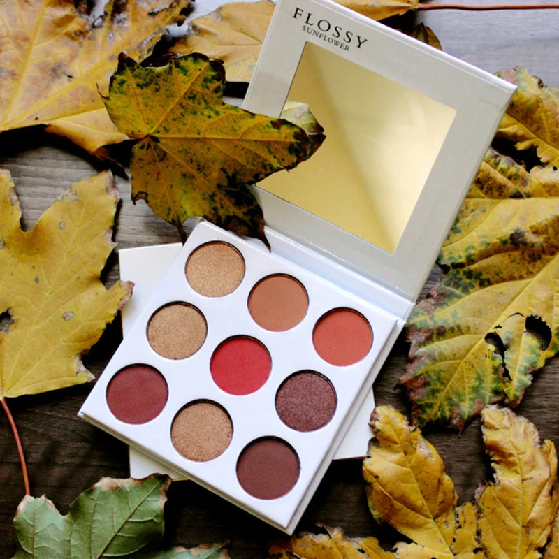 Flossy Sunflower натуральный 9 Цвета макияж, косметика, глаза Палетка теней для век тени для век с блестками Shimmer матовый Тени для век Палитра maquiagem TSLM1