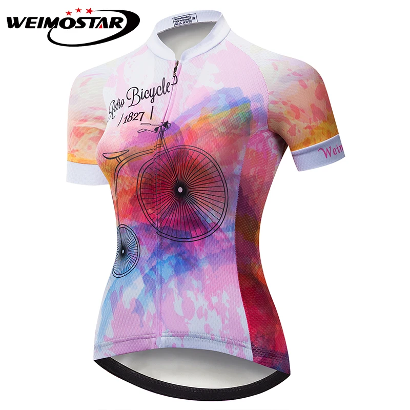 Weimostar Велоспорт Джерси для женщин горный mtb велосипед с коротким рукавом дышащая