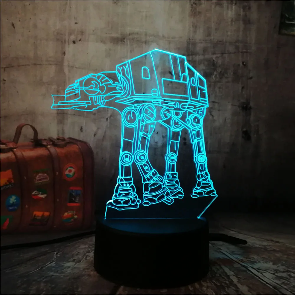 3D база Звездные войны вспышка лампа светодиодный RGB Ночник светильник для