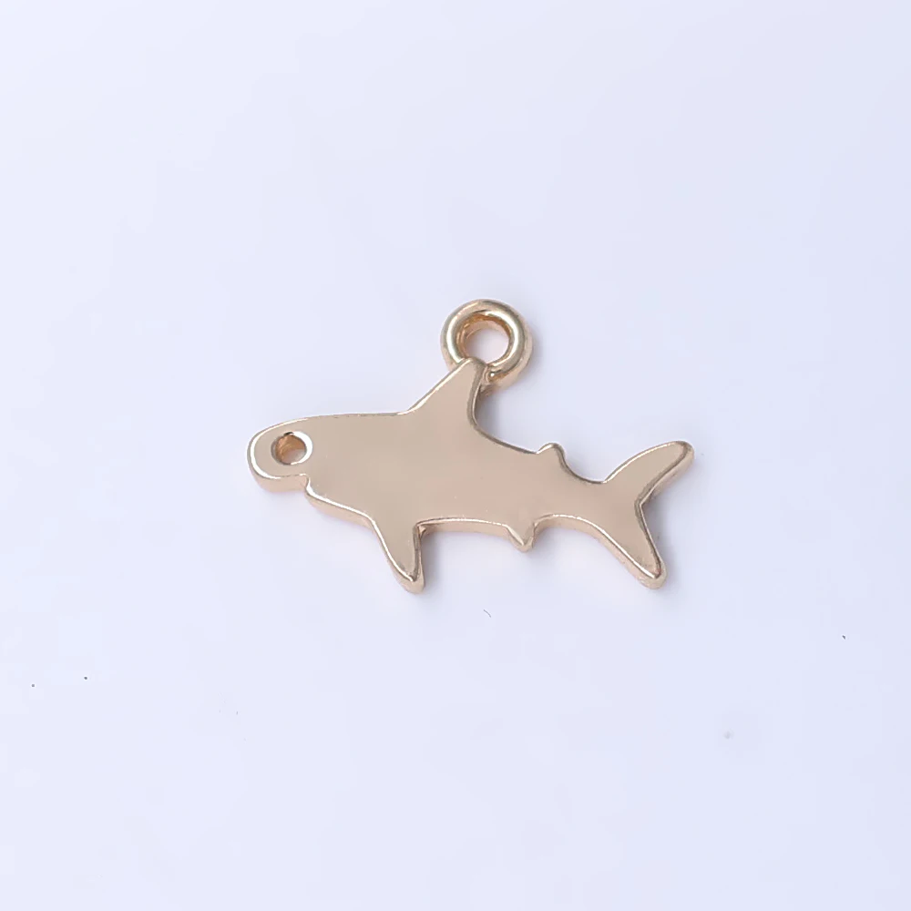 Новый продукт Золотая Маленькая подвеска Акула Изготовление DIY ожерелье в