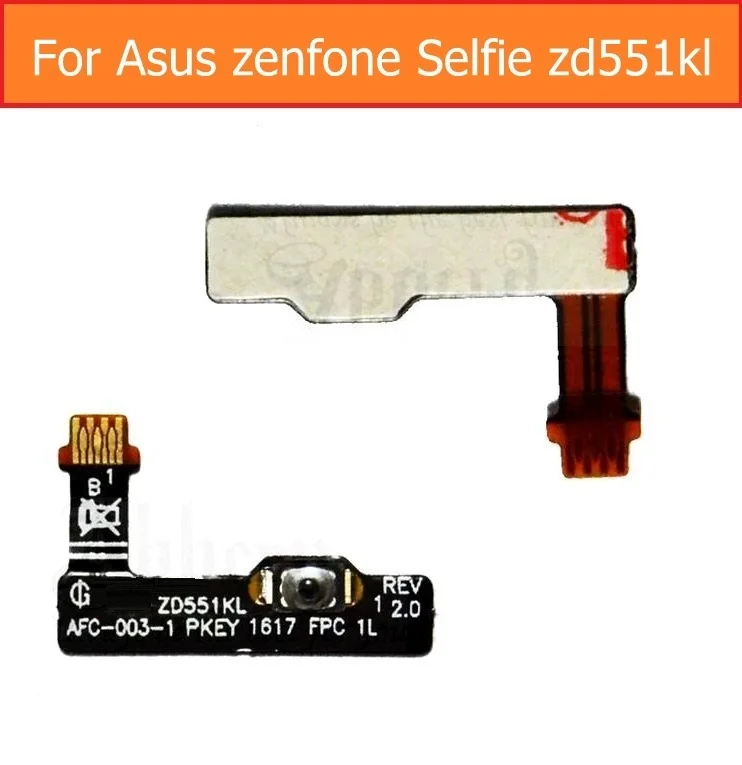 Оригинальный гибкий кабель для Asus zenfone Selfie zd551kl, гибкий кабель питания, кнопка бокового ключа, бесшумные и бесшумные детали клавиатуры