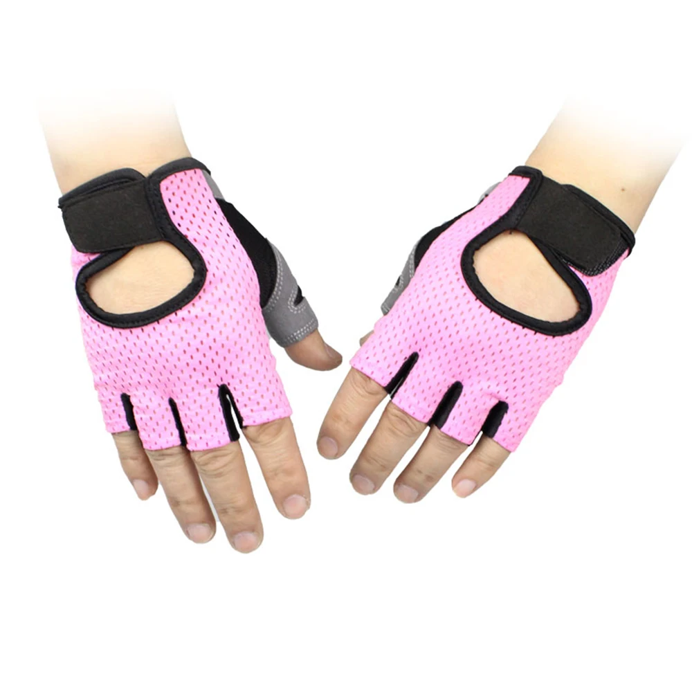 Перчатки для велоспорта с полупальцами мужские и женские розовые MTB велосипедные