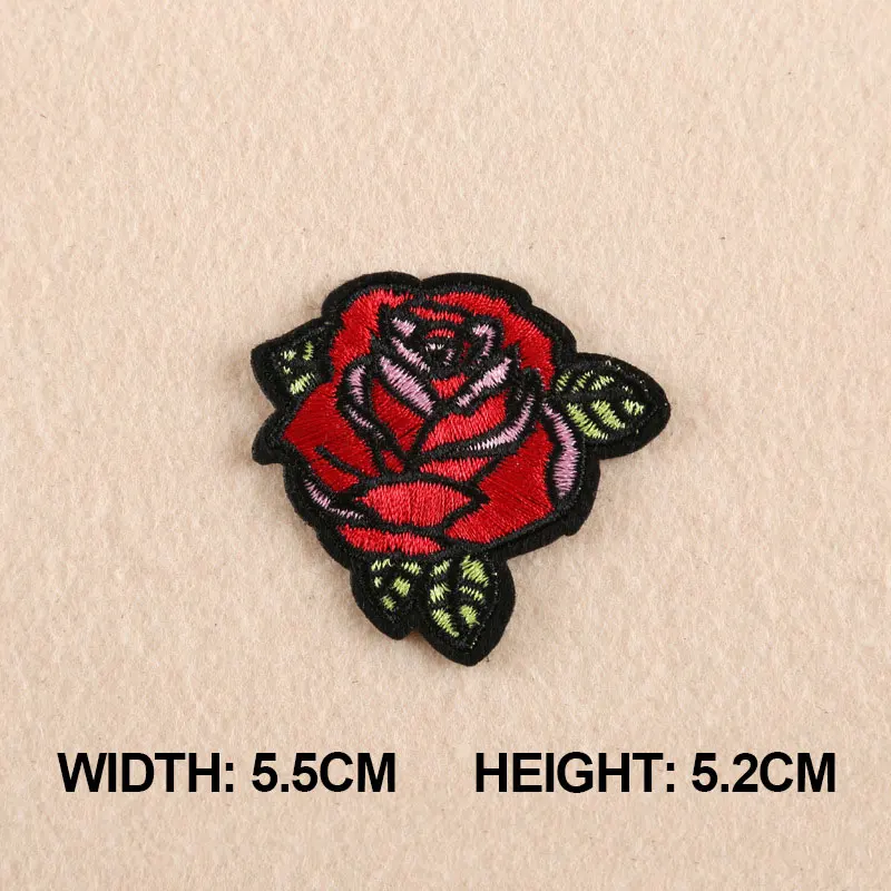 1 шт. верхние патчи с железным швом Красная роза цветок вышивка патч мотив