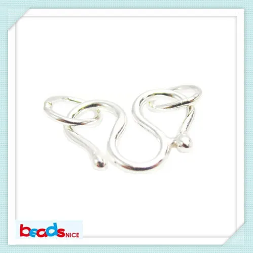 

Beadsnice ID26471 whosale silver findings of silver clasp 925 sterling silver M clasp with two rings