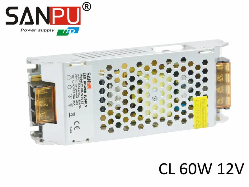 AC100-240V to DC 12V Power Supply SANPU WS2813 LED Strip 2017 New Arrival CE RoHS 60W 5A Switching | Обустройство дома