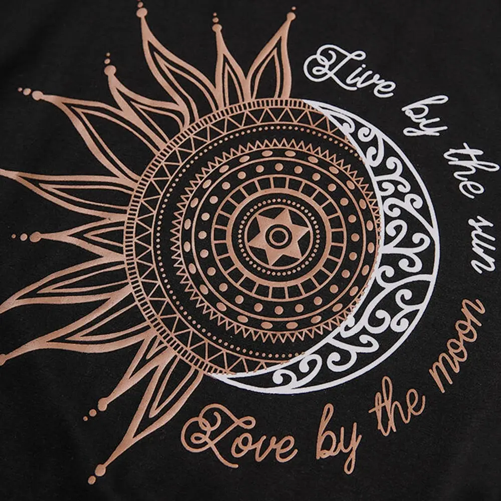 Женская футболка с коротким рукавом принтом солнца | одежда