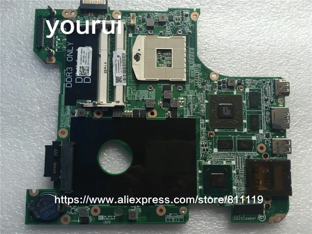 

yourui For Inspiron N4110 HM67 HD663 laptop motherboard 0GG0VM CN-0GG0VM DAV02AMB8F1 HM67 DDR3 1G Non-integrated motherboard