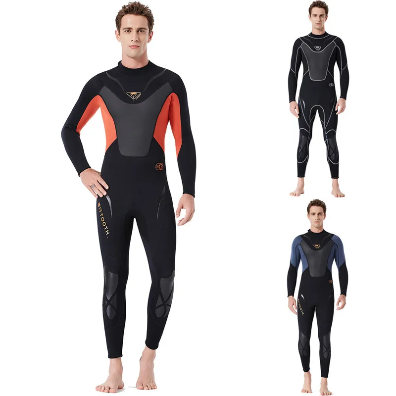 

Men's Keep Warm Sunscreen Swimming,Surfing And Snorkeling Diving Coverall Suit long sleeve swimsuit for men #A