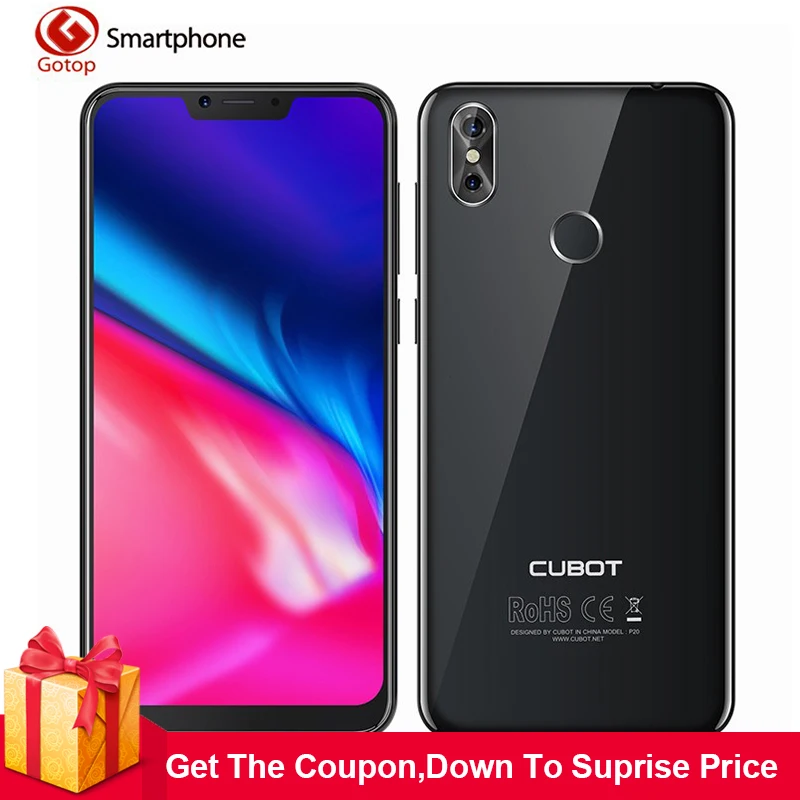 Cubot P20 6 18 ''Android 8 0 MT6750T Восьмиядерный 4 Гб ОЗУ 64 ПЗУ смартфон Двойная Задняя