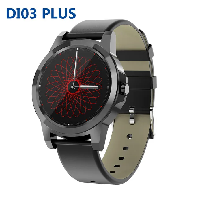 Умные часы Diggro DI03/DI03 PLUS, Bluetooth 4,0, IP67, водонепроницаемые, MTK2502, пульсометр, вызов, SMS, напоминание, шагомер, для Android IOS - Цвет: black leather