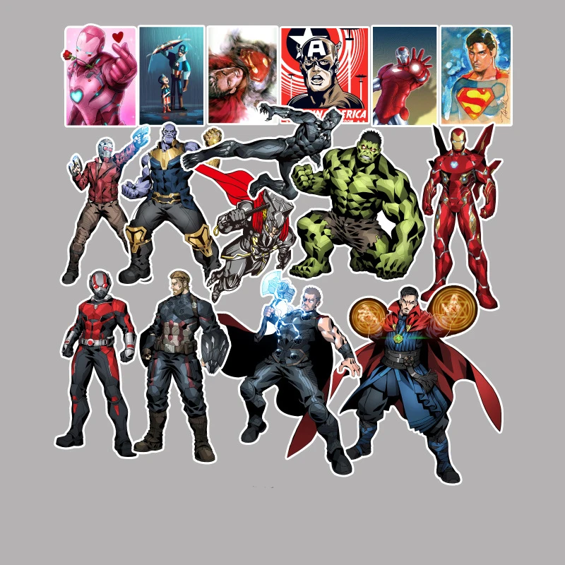 50 шт. граффити Marvel стикер комический мультфильм фильм квадратный стикер s детские развивающие игрушки компьютерный скейтборд