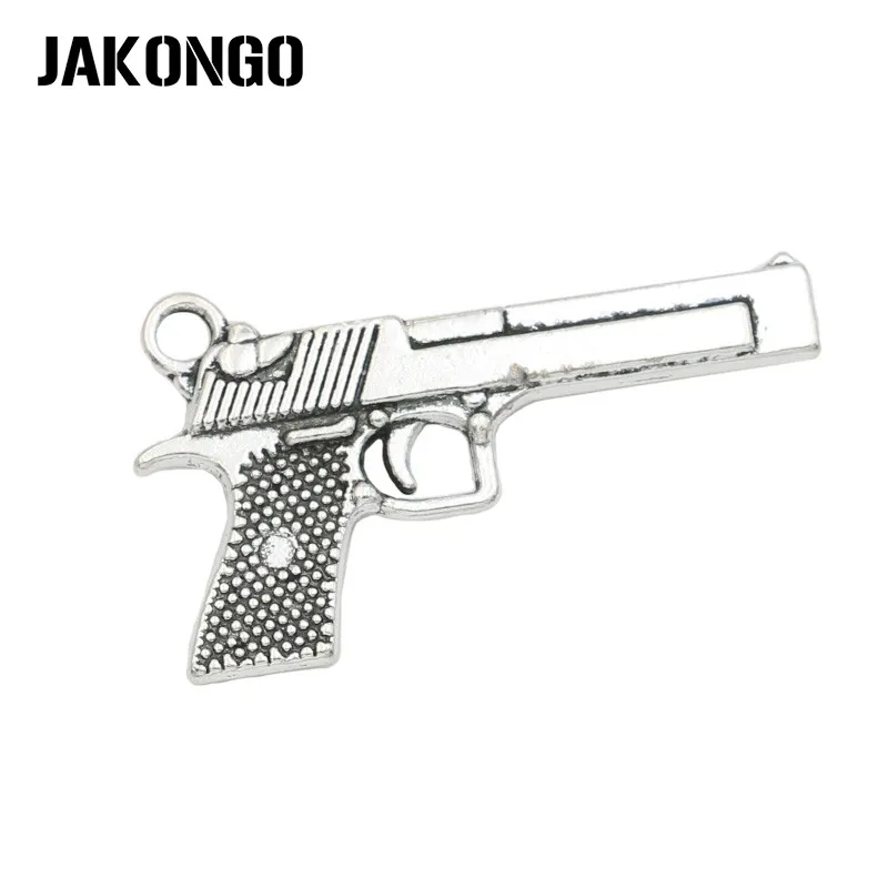 JAKONGO антикварные посеребренные Подвески с пистолетом для изготовления ювелирных