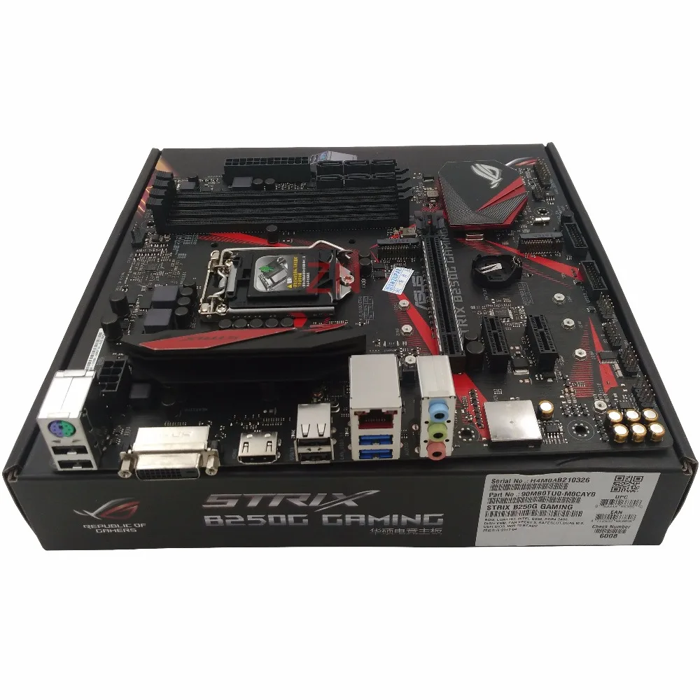 Оригинальный Новый рабочего Материнская плата ASUS ROG STRIX B250G игровой B250