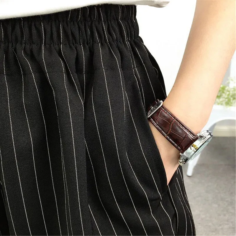 BIVIGAOS Лето Мода и досуг Для женщин Высокая талия широкие шорты черные