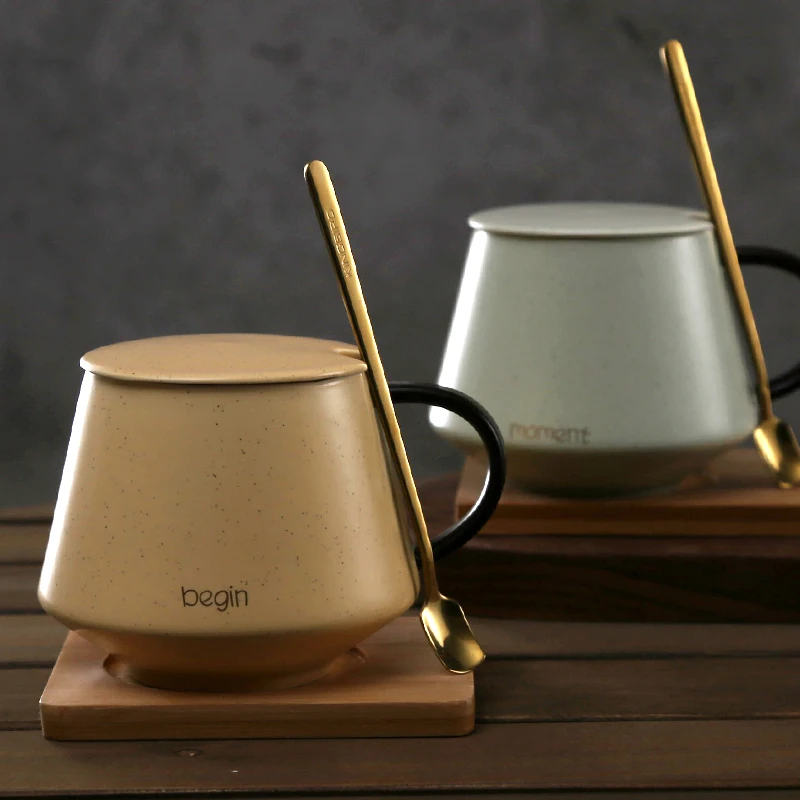 Новинка короткая креативная кофейная кружка с ложкой индивидуальная чашка