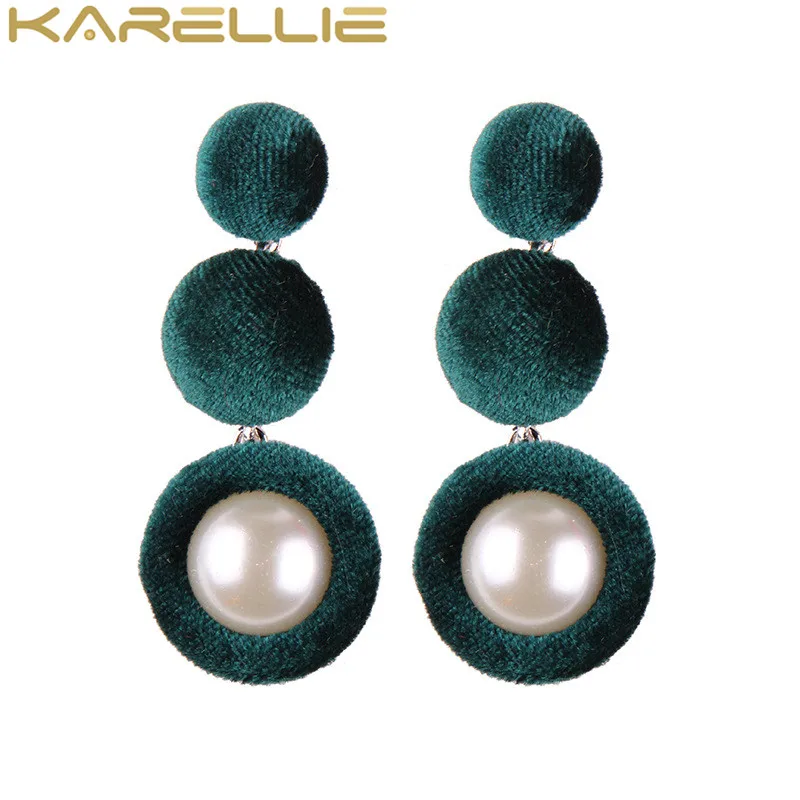 Karellie Новый Дизайн модные плюшевые шары Серьги богемный себе мотаться Висячие