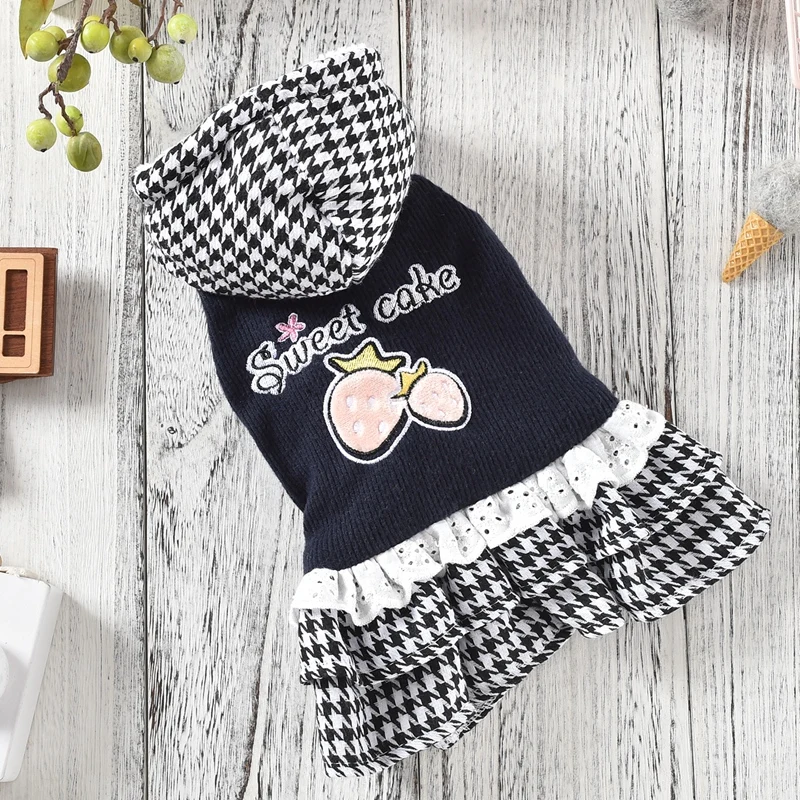 Зимняя одежда принцессы для собак маленьких пород клетчатые свадебные платья