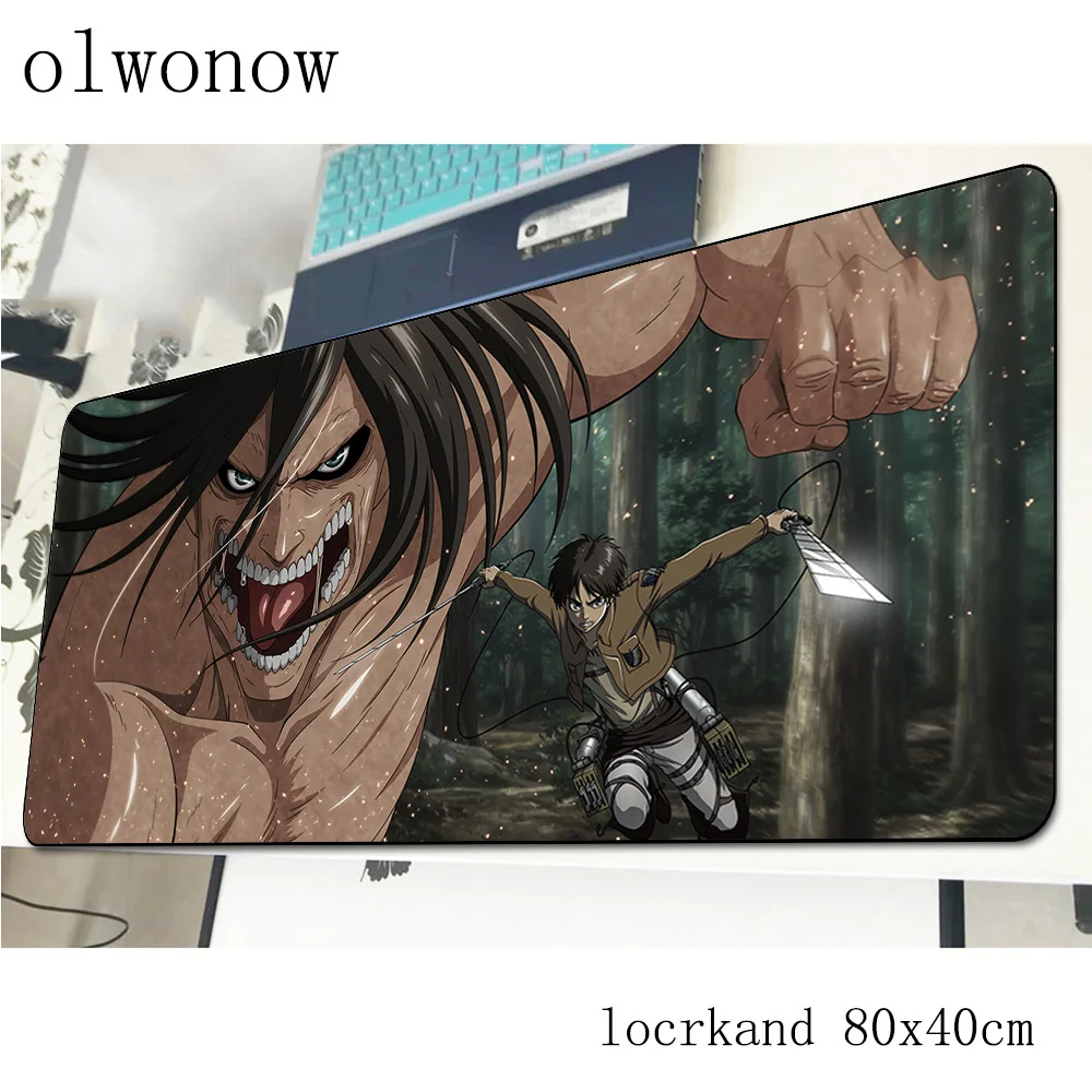 Attack on titan коврик для мыши с изображением 800x400x3 мм 3d игровой геймер мода игра