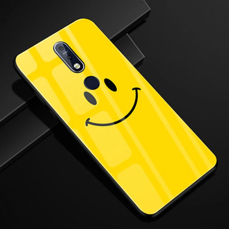 Coque для nokia 7,1 чехол градиентное закаленное стекло+ чехол с мягкими краями для nokia 7,1 dream glass чехол nokia 7,1 TA-1100 чехол s shell