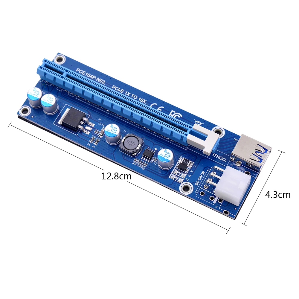 CHIPAL Mini PCI E 1X до 16X Райзер карта 60 см USB3.0 SATA 6 контактный кабель питания для ноутбука
