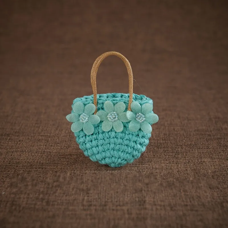 Детские сумки реквизит для фотосъемки новорожденных ручная вязаная мини сумка