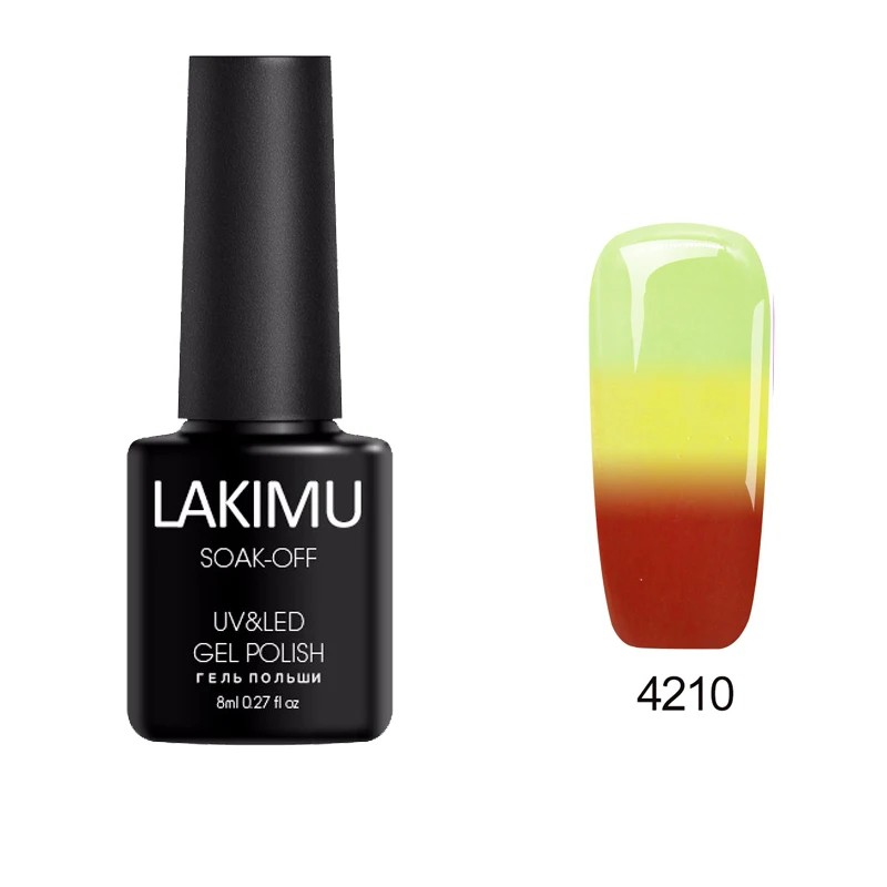 4210 LAKIMU Nails Art УФ Гель-лак изменение температуры Цветной Гель-лак для ногтей длительное Замачивание Хамелеон термо гель лак - Цвет: 4210