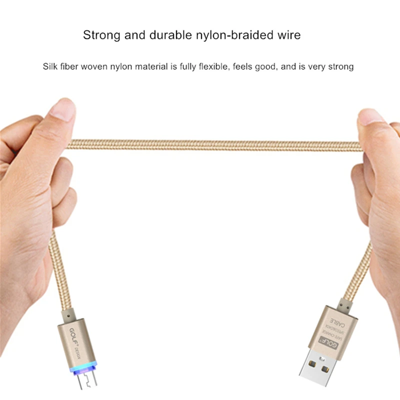 Светодиодный светильник для гольфа, Micro usb кабель для зарядки samsung S6 S7, быстрое зарядное устройство, Android телефон, кабель для синхронизации данных для huawei mate 7 8